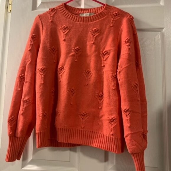 LOFT Crew Neck Bubble Sweater | Large - Picture 2 of 6